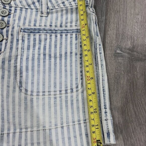Anthropology Pilcro And The Letterpress Blue White High Rise Slim Shorts Size 27 - Picture 4 of 8